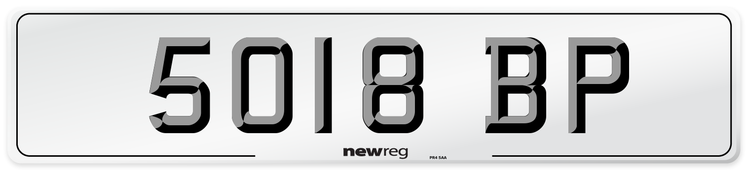 5018 BP Number Plate from New Reg